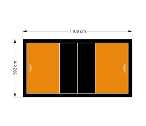 66M2/1108X592CM POMARAŃCZOWO-CZARNE BOISKO DO SIATKÓWKI SPEEDSPORT HEXA POWER PRO