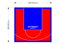 70M2/804X865CM CZERWONO-NIEBIESKIE BOISKO DO KOSZYKÓWKI SPEEDSPORT HEXA POWER PRO