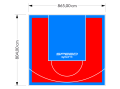 70M2/804X865CM CZERWONO-BŁĘKITNE BOISKO DO KOSZYKÓWKI SPEEDSPORT HEXA POWER PRO
