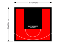 70M2/804X865CM CZERWONO-CZARNE BOISKO DO KOSZYKÓWKI SPEEDSPORT HEXA POWER PRO