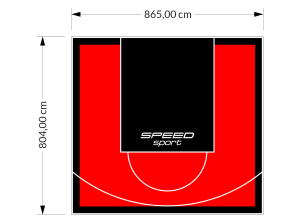 70M2/804X865CM CZERWONO-CZARNE BOISKO DO KOSZYKÓWKI SPEEDSPORT HEXA POWER PRO