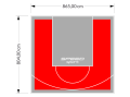 70M2/804X865CM CZERWONO-SZARE BOISKO DO KOSZYKÓWKI SPEEDSPORT HEXA POWER PRO