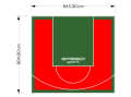 70M2/804X865CM CZERWONO-ZIELONE BOISKO DO KOSZYKÓWKI SPEEDSPORT HEXA POWER PRO