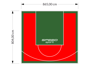 70M2/804X865CM CZERWONO-ZIELONE BOISKO DO KOSZYKÓWKI SPEEDSPORT HEXA POWER PRO