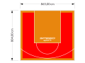 70M2/804X865CM CZERWONO-POMARAŃCZOWE BOISKO DO KOSZYKÓWKI SPEEDSPORT HEXA POWER PRO