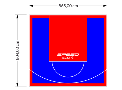 70M2/804X865CM NIEBIESKO-CZERWONE BOISKO DO KOSZYKÓWKI SPEEDSPORT HEXA POWER PRO