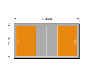 66M2/1108X592CM POMARAŃCZOWO-SZARE BOISKO DO SIATKÓWKI SPEEDSPORT HEXA POWER PRO