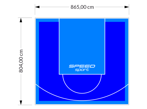 70M2/804X865CM NIEBIESKO-BŁĘKITNE BOISKO DO KOSZYKÓWKI SPEEDSPORT HEXA POWER PRO