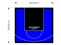70M2/804X865CM NIEBIESKO-CZARNE BOISKO DO KOSZYKÓWKI SPEEDSPORT HEXA POWER PRO