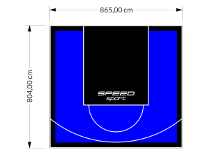 70M2/804X865CM NIEBIESKO-CZARNE BOISKO DO KOSZYKÓWKI SPEEDSPORT HEXA POWER PRO