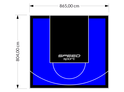 70M2/804X865CM NIEBIESKO-CZARNE BOISKO DO KOSZYKÓWKI SPEEDSPORT HEXA POWER PRO