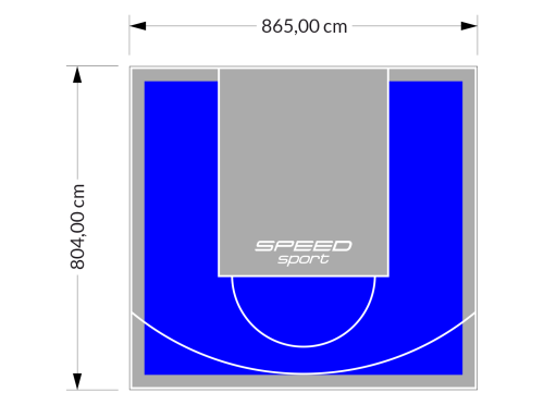 70M2/804X865CM NIEBIESKO-SZARE BOISKO DO KOSZYKÓWKI SPEEDSPORT HEXA POWER PRO
