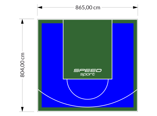 70M2/804X865CM NIEBIESKO-ZIELONE BOISKO DO KOSZYKÓWKI SPEEDSPORT HEXA POWER PRO