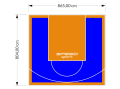70M2/804X865CM NIEBIESKO-POMARAŃCZOWE BOISKO DO KOSZYKÓWKI SPEEDSPORT HEXA POWER PRO