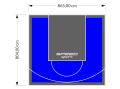 70M2/804X865CM NIEBIESKO-GRAFITOWE BOISKO DO KOSZYKÓWKI SPEEDSPORT HEXA POWER PRO