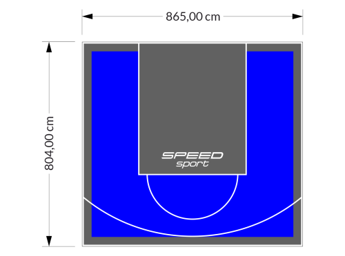 70M2/804X865CM NIEBIESKO-GRAFITOWE BOISKO DO KOSZYKÓWKI SPEEDSPORT HEXA POWER PRO