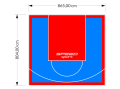 70M2/804X865CM BŁĘKITNO-CZERWONE BOISKO DO KOSZYKÓWKI SPEEDSPORT HEXA POWER PRO