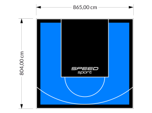 70M2/804X865CM BŁĘKITNO-CZARNE BOISKO DO KOSZYKÓWKI SPEEDSPORT HEXA POWER PRO