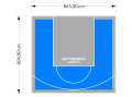 70M2/804X865CM BŁĘKITNO-SZARE BOISKO DO KOSZYKÓWKI SPEEDSPORT HEXA POWER PRO