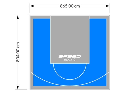70M2/804X865CM BŁĘKITNO-SZARE BOISKO DO KOSZYKÓWKI SPEEDSPORT HEXA POWER PRO