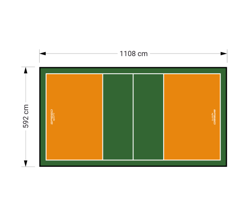 66M2/1108X592CM POMARAŃCZOWO-ZIELONE BOISKO DO SIATKÓWKI SPEEDSPORT HEXA POWER PRO