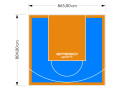 70M2/804X865CM BŁĘKITNO-POMARAŃCZOWE BOISKO DO KOSZYKÓWKI SPEEDSPORT HEXA POWER PRO