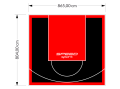 70M2/804X865CM CZARNO-CZERWONE BOISKO DO KOSZYKÓWKI SPEEDSPORT HEXA POWER PRO