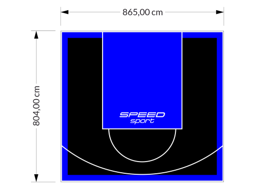 70M2/804X865CM CZARNO-NIEBIESKIE BOISKO DO KOSZYKÓWKI SPEEDSPORT HEXA POWER PRO