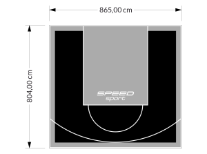 70M2/804X865CM CZARNO-SZARE BOISKO DO KOSZYKÓWKI SPEEDSPORT HEXA POWER PRO