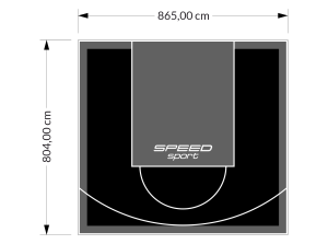 70M2/804X865CM CZARNO-GRAFITOWE BOISKO DO KOSZYKÓWKI SPEEDSPORT HEXA POWER PRO