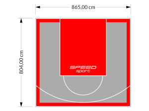 70M2/804X865CM SZARO-CZERWONE BOISKO DO KOSZYKÓWKI SPEEDSPORT HEXA POWER PRO