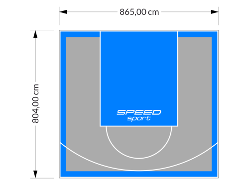 70M2/804X865CM SZARO-BŁĘKITNE BOISKO DO KOSZYKÓWKI SPEEDSPORT HEXA POWER PRO