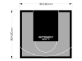 70M2/804X865CM SZARO-CZARNE BOISKO DO KOSZYKÓWKI SPEEDSPORT HEXA POWER PRO