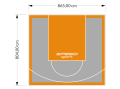 70M2/804X865CM SZARO-POMARAŃCZOWE BOISKO DO KOSZYKÓWKI SPEEDSPORT HEXA POWER PRO