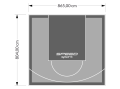 70M2/804X865CM SZARO-GRAFITOWE BOISKO DO KOSZYKÓWKI SPEEDSPORT HEXA POWER PRO