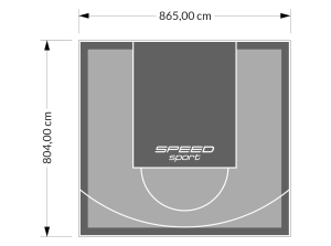 70M2/804X865CM SZARO-GRAFITOWE BOISKO DO KOSZYKÓWKI SPEEDSPORT HEXA POWER PRO