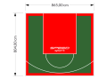 70M2/804X865CM ZIELONO-CZERWONE BOISKO DO KOSZYKÓWKI SPEEDSPORT HEXA POWER PRO