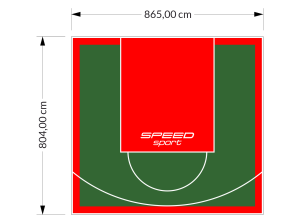 70M2/804X865CM ZIELONO-CZERWONE BOISKO DO KOSZYKÓWKI SPEEDSPORT HEXA POWER PRO