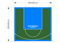 70M2/804X865CM ZIELONO-BŁĘKITNE BOISKO DO KOSZYKÓWKI SPEEDSPORT HEXA POWER PRO