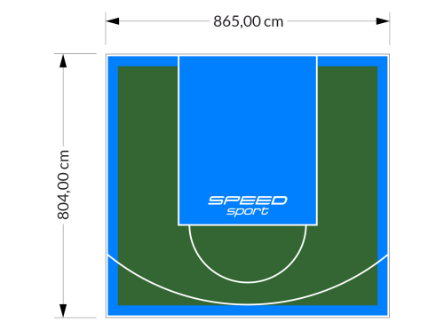70M2/804X865CM ZIELONO-BŁĘKITNE BOISKO DO KOSZYKÓWKI SPEEDSPORT HEXA POWER PRO