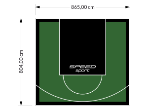 70M2/804X865CM ZIELONO-CZARNE BOISKO DO KOSZYKÓWKI SPEEDSPORT HEXA POWER PRO