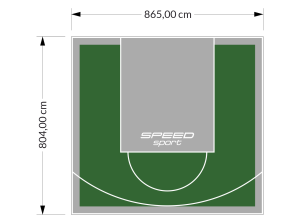 70M2/804X865CM ZIELONO-SZARE BOISKO DO KOSZYKÓWKI SPEEDSPORT HEXA POWER PRO