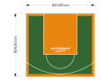 70M2/804X865CM ZIELONO-POMARAŃCZOWE BOISKO DO KOSZYKÓWKI SPEEDSPORT HEXA POWER PRO