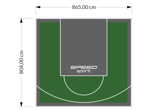 70M2/804X865CM ZIELONO-GRAFITOWE BOISKO DO KOSZYKÓWKI SPEEDSPORT HEXA POWER PRO