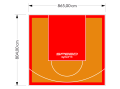 70M2/804X865CM POMARAŃCZOWO-CZERWONE BOISKO DO KOSZYKÓWKI SPEEDSPORT HEXA POWER PRO