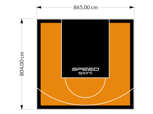 70M2/804X865CM POMARAŃCZOWO-CZARNE BOISKO DO KOSZYKÓWKI SPEEDSPORT HEXA POWER PRO