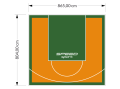 70M2/804X865CM POMARAŃCZOWO-ZIELONE BOISKO DO KOSZYKÓWKI SPEEDSPORT HEXA POWER PRO