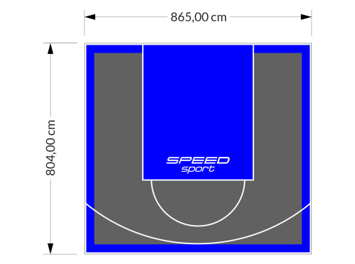 70M2/804X865CM GRAFITOWO-NIEBIESKIE BOISKO DO KOSZYKÓWKI SPEEDSPORT HEXA POWER PRO