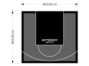 70M2/804X865CM GRAFITOWO-CZARNE BOISKO DO KOSZYKÓWKI SPEEDSPORT HEXA POWER PRO
