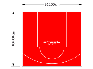 70M2/804X865CM CZERWONE BOISKO DO KOSZYKÓWKI SPEEDSPORT HEXA POWER PRO